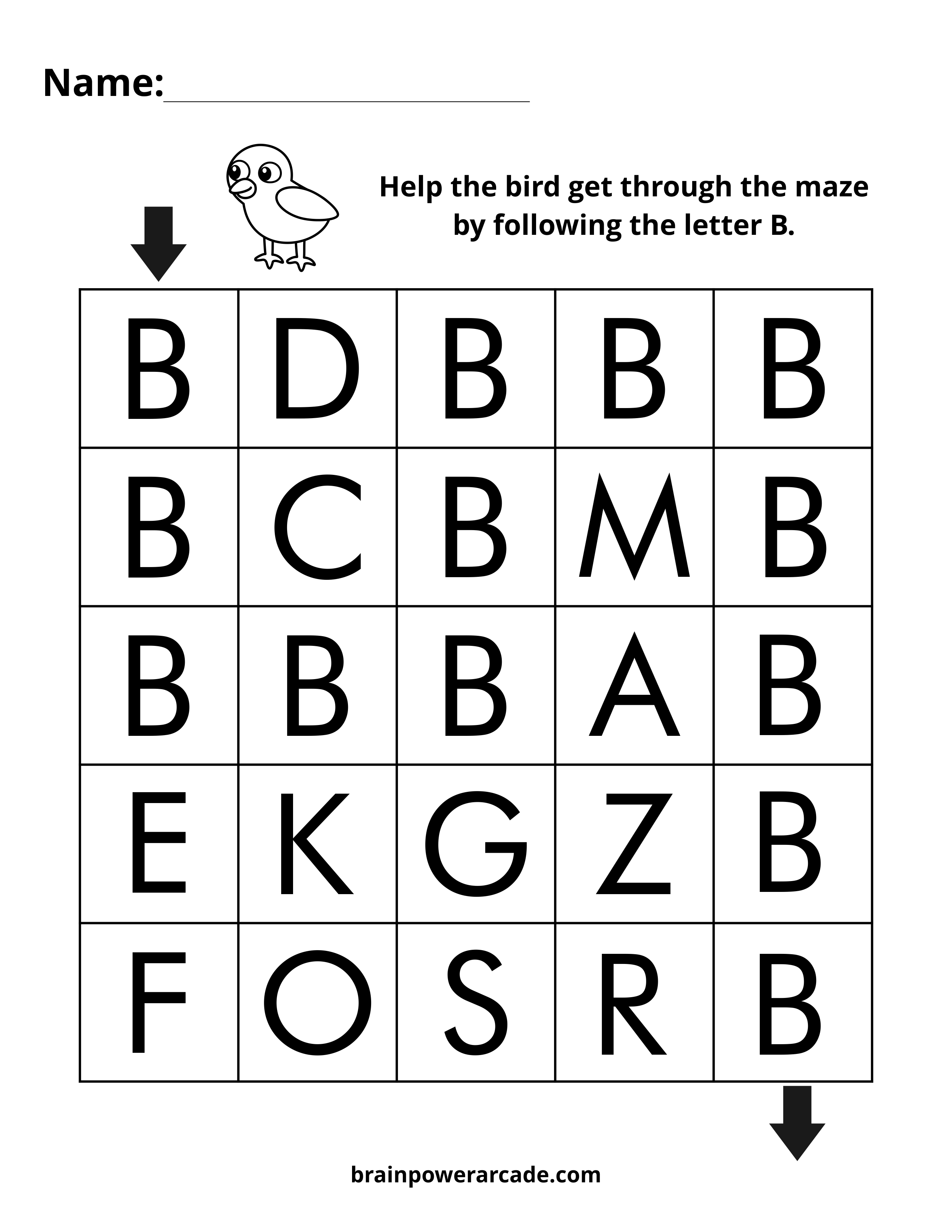 Letter B Maze
