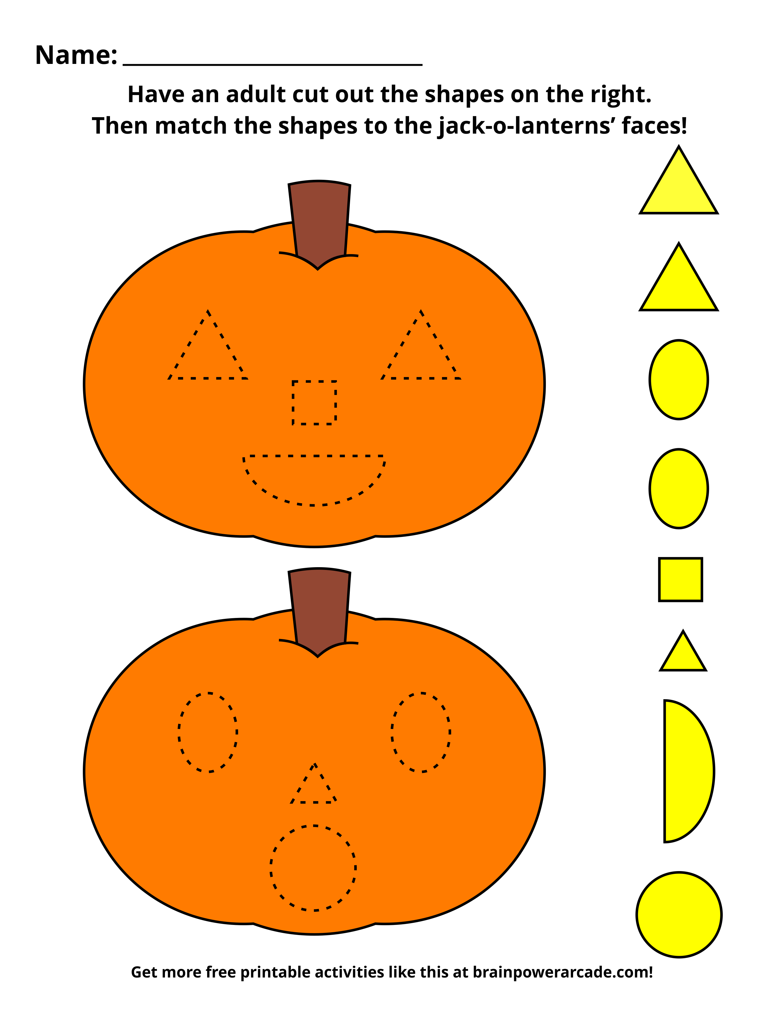Match the Shapes to the Jack-o-Lanterns