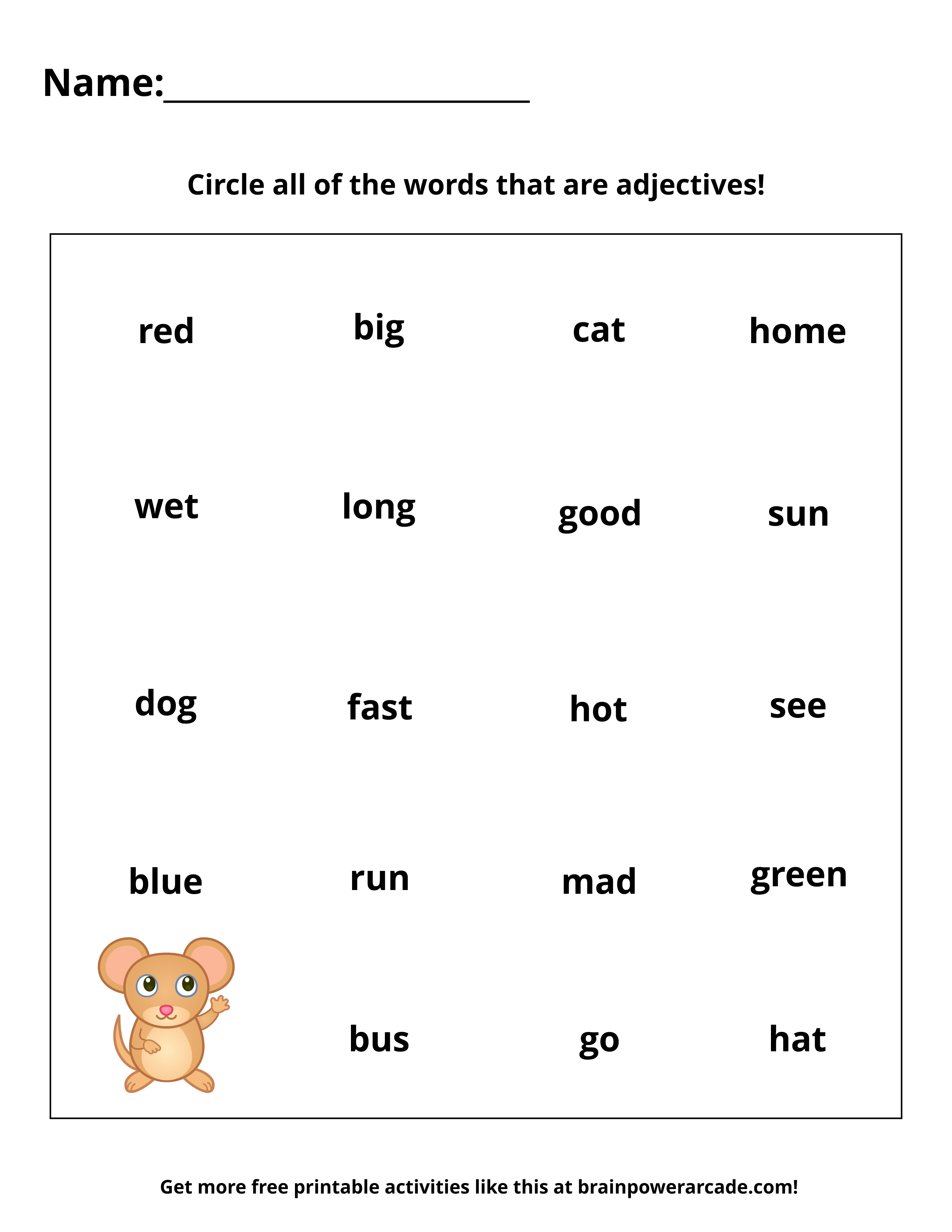 Find and Circle Adjectives