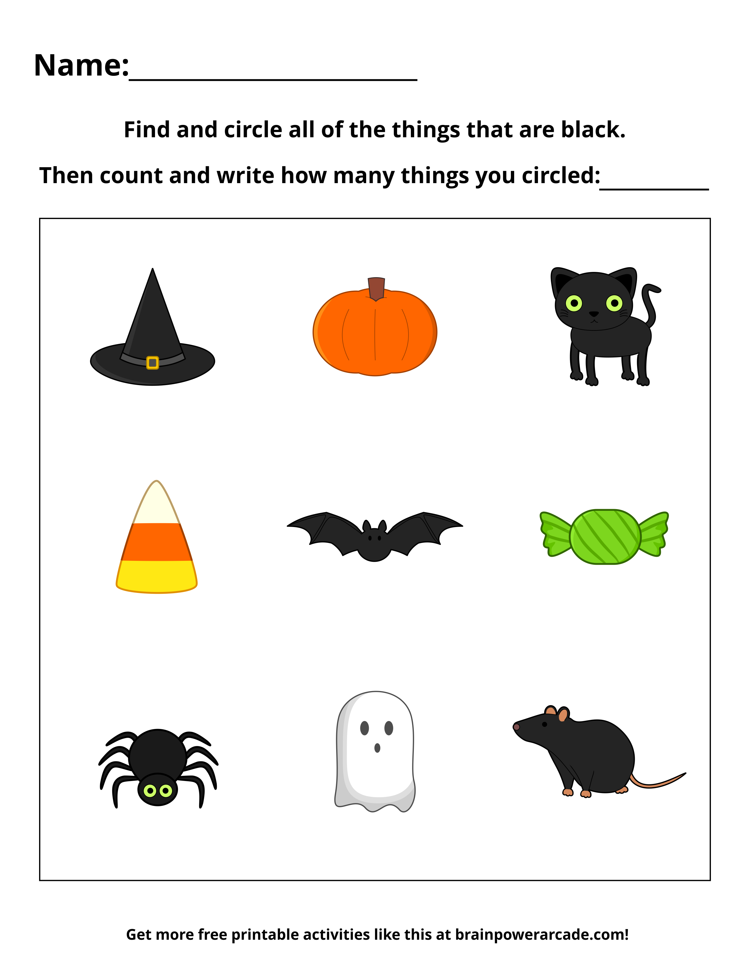 Find and Circle Things That are Black