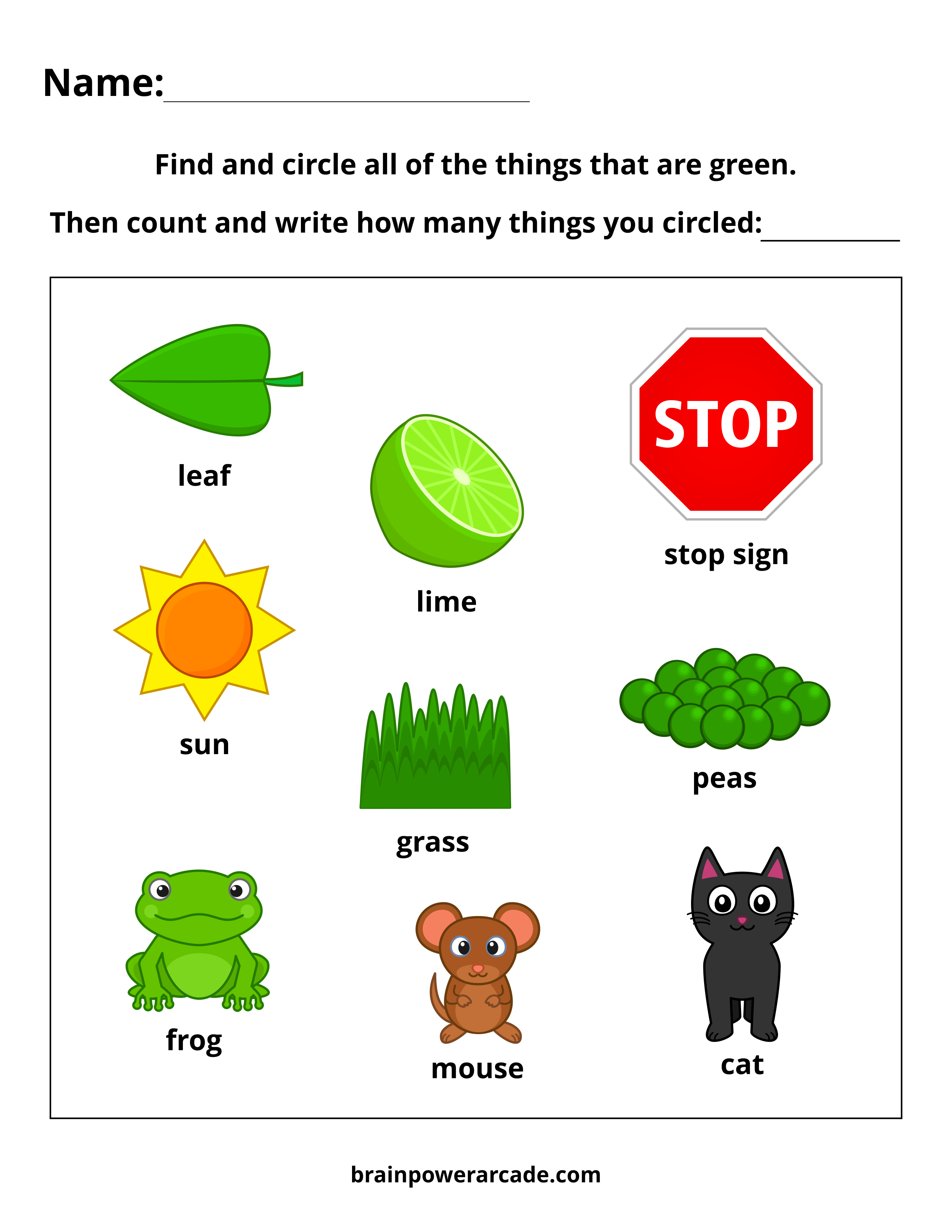 Find and Circle Things That are Green