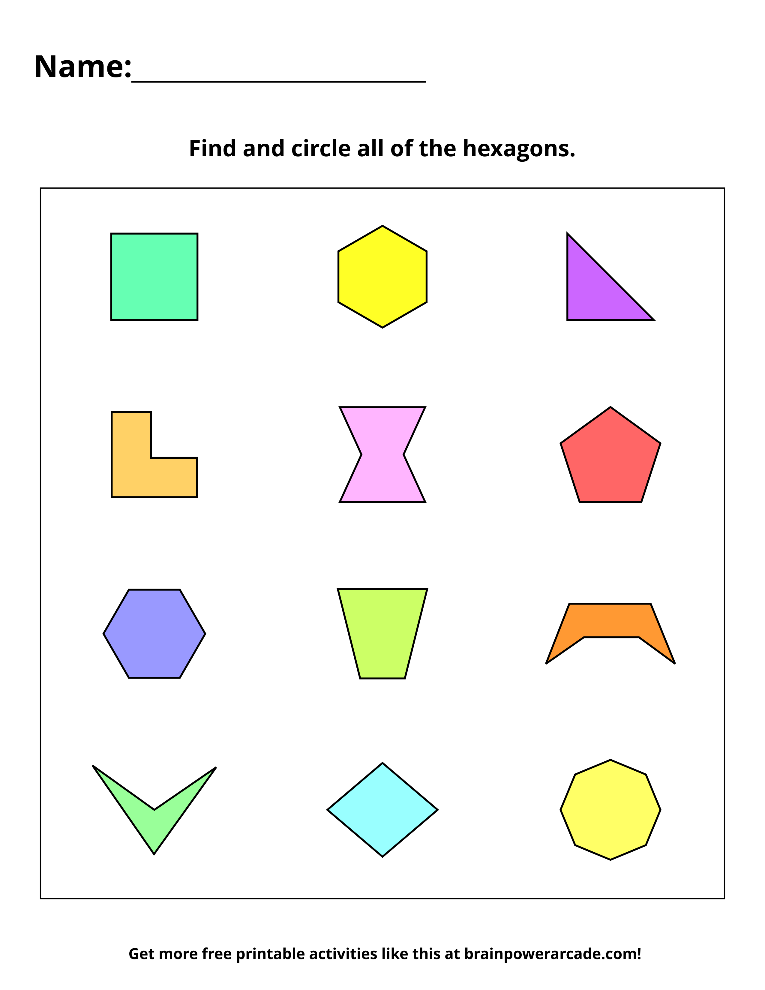Find and Circle Hexagons