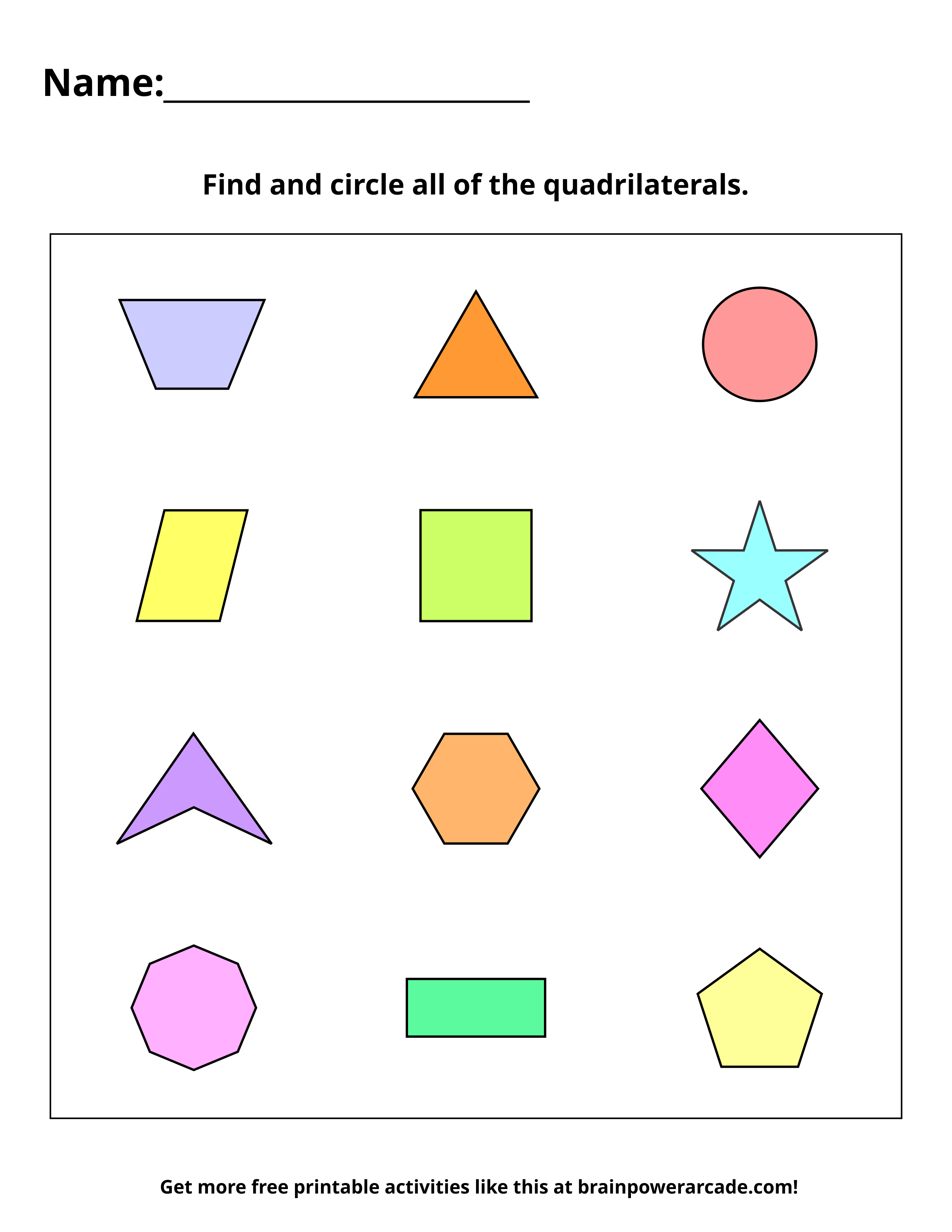 Find and Circle Quadrilaterals