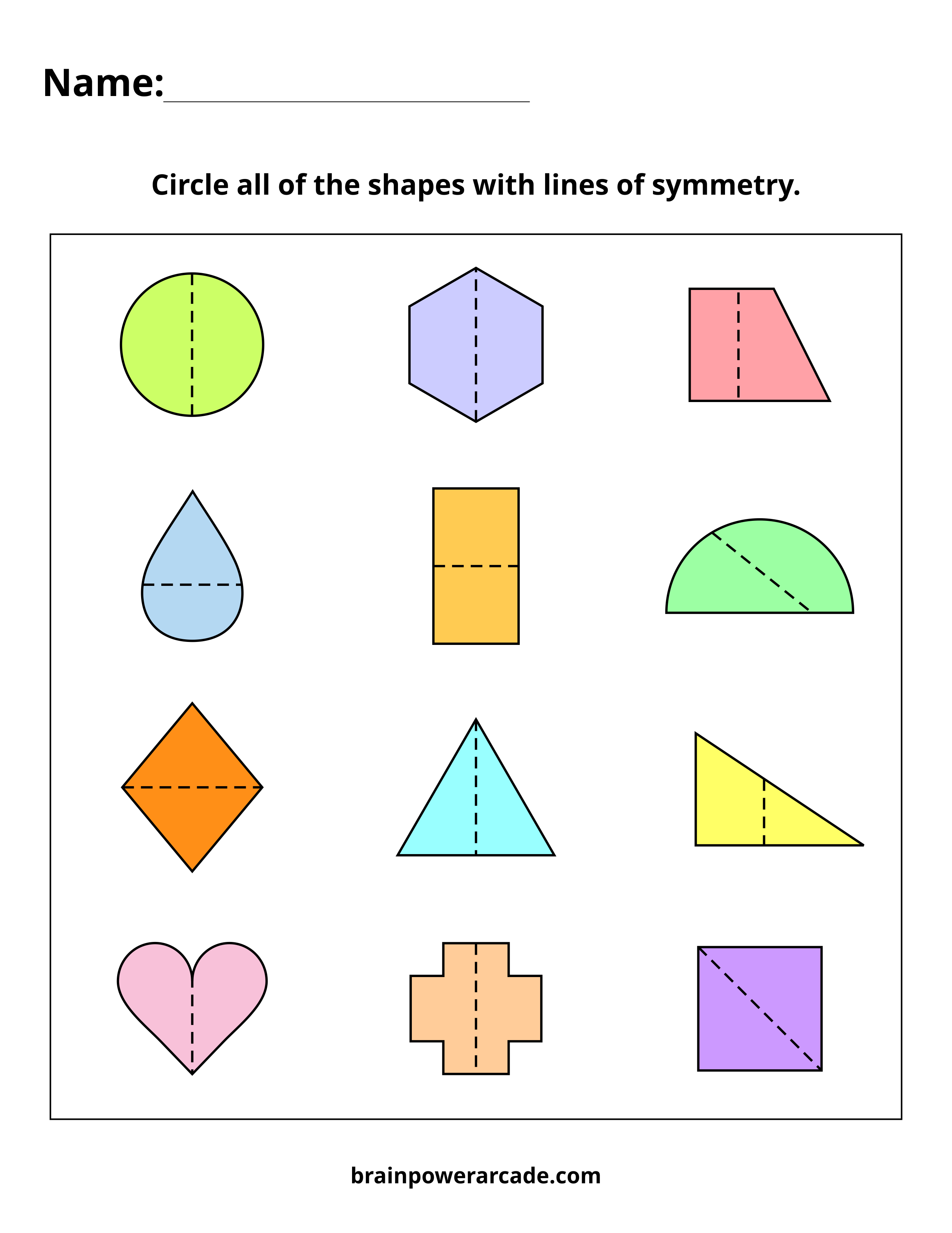 Find and Circle Symmetrical Shapes