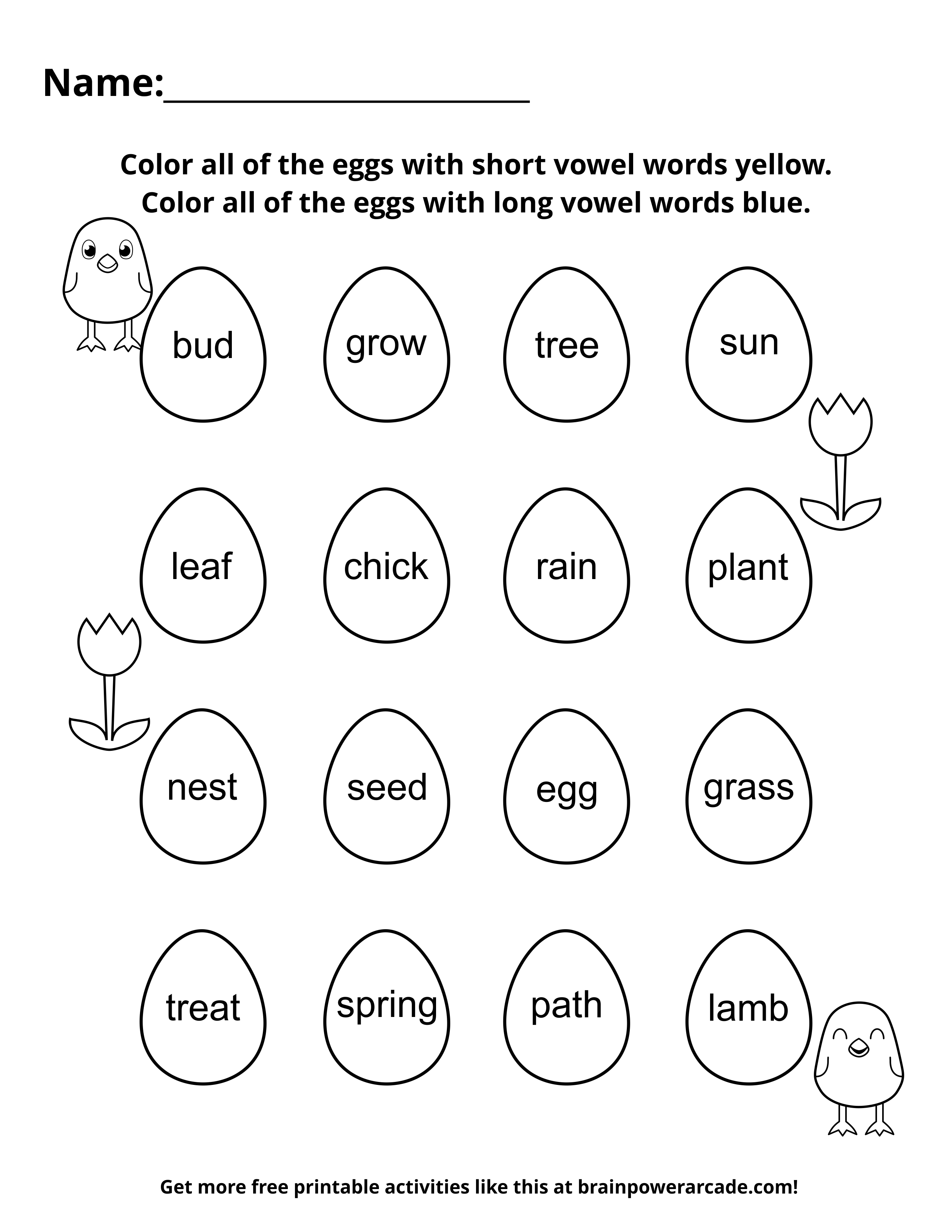 Sort Long and Short Vowel Words (2nd Grade Vocabulary)